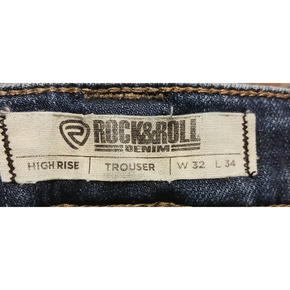 Rock&Roll High Rise Trouser Flare Leg Jeans Women's 32Wx32L - Picture 8 of 10